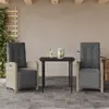 Image de Ensemble De Bistro 3 Pcs Et Coussins Gris Clair Résine Tressée Vidaxl