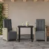 Image de Ensemble De Bistro 3 Pcs Et Coussins Gris Clair Résine Tressée Vidaxl