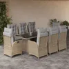 Image de vidaXL Ensemble à Manger de Jardin avec Coussins 9 pcs Table et Chaises avec Dossier Réglable Meubles dExtérieur 3213129