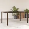 Image de Table De Jardin Avec Dessus En Verre Marron Résine Tressée Vidaxl