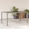Image de Table De Jardin Dessus En Verre Gris 150x90x75cm Résine Tressée Vidaxl