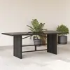 Image de Table De Jardin Avec Dessus En Verre Noir Résine Tressée Vidaxl