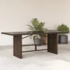 Image de Table De Jardin Avec Dessus En Verre Marron Résine Tressée Vidaxl