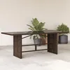 Image de vidaXL Table de jardin avec dessus en verre marron résine tressée 365603