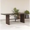 Image de Table de jardin avec dessus en verre marron résine tressée
