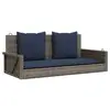 Image de Vidaxl banc à bascule avec coussins gris 119 x 56 x 48 cm résine tressée