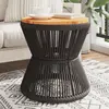 Image de Table Basse Avec Base En Fil De Fer Noir Bois D'acacia Massif Vidaxl