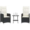 Image de vidaXL Chaises inclinables de jardin lot de 2 et table résine tressée chaise de jardin fauteuil chaise inclinable siège 365690