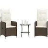 Image de Chaises De Jardin Inclinables Lot De 2 Et Table Résine Tressée Vidaxl