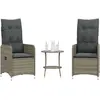 Image de Chaises Inclinables De Jardin Lot De 2 Et Table Résine Tressée Vidaxl