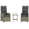 Image de vidaXL Chaises inclinables de jardin lot de 2 et table résine tressée chaise de jardin fauteuil chaise inclinable siège 365692