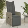 Image de vidaXL Chaise inclinable de jardin avec coussins gris résine tressée 365697