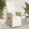 Image de vidaXL Chaise inclinable de jardin avec coussins beige résine tressée 365698