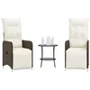 Image de vidaXL Chaises de jardin inclinables lot de 2 et table résine tressée chaise de jardin fauteuil chaise inclinable siège 365706