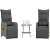 Image de vidaXL Chaises inclinables de jardin lot de 2 et table résine tressée chaise de jardin fauteuil chaise inclinable siège 365707