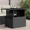 Image de vidaXL Table de jardin dessus en verre noir 100x55x73cm résine tressée table dextérieur table table à manger 365970
