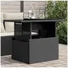 Image de Table de jardin dessus en verre noir 100x55x73cm résine tressée