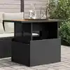 Image de Table De Jardin Noir 100x55x73 Cm Résine Tressée Et Bois Acacia Vidaxl