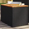 Image de Tables D'appoint Jardin 2pcs Noir 55x34x37 Cm Rotin Bois Massif Vidaxl