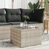 Image de Table De Jardin Avec Dessus En Verre Gris Clair Résine Tressée Vidaxl