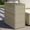 Image de Table D'appoint De Jardin Avec Dessus En Verre Gris Clair Rotin Vidaxl