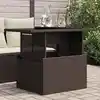 Image de Table De Jardin Dessus En Verre Marron 100x55x73 Cm Poly Rotin Vidaxl