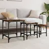 Image de Tables Basses Gigognes 3 Pcs Chêne Fumé Bois D'ingénierie Vidaxl