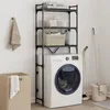 Image de Étagère de lave linge noir 67x25x163 cm bois d ingénierie