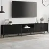 Image de Meuble Tv Avec Tiroir Noir 200x25x44 Cm Bois D'ingénierie Vidaxl