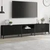 Image de vidaXL Meuble TV avec tiroir noir 200x25x44 cm bois dingénierie 838988