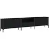 Image de Vidaxl meuble tv avec tiroir noir 200x25x44 cm bois d'ingénierie
