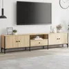 Image de vidaXL Meuble TV à Tiroir Armoire de Télévision avec Pieds et Portes Meuble Télé avec Rangement Salon Industriel Chêne 838989