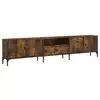 Image de Vidaxl meuble tv à tiroir chêne fumé 200x25x44 cm bois d'ingénierie
