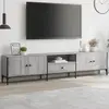 Image de Meuble Tv À Tiroir Sonoma Gris 200x25x44 Cm Bois D'ingénierie Vidaxl