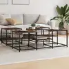 Image de Table Basse Chêne Fumé 121x121x40 Cm Bois D'ingénierie Vidaxl