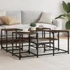 Image de vidaXL Table basse chêne fumé 91x91x40 cm bois dingénierie 839075