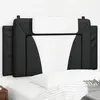 Image de Coussin De Tête De Lit Viana Noir Et Blanc 100 Cm Similicuir Vidaxl