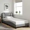 Image de Cadre De Lit Sans Matelas Hvar Gris Clair 80x200 Cm Tissu Vidaxl