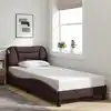 Image de Cadre De Lit Sans Matelas Hvar Marron Foncé 80x200 Cm Tissu Vidaxl