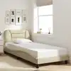 Image de Cadre De Lit Sans Matelas Hvar Crème 80x200 Cm Tissu Vidaxl