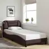 Image de Cadre De Lit Sans Matelas Hvar Marron Foncé 90x190 Cm Tissu Vidaxl