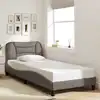 Image de Cadre De Lit Sans Matelas Hvar Taupe 90x190 Cm Tissu Vidaxl