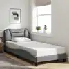 Image de Cadre De Lit Sans Matelas Hvar Gris Clair 90x200 Cm Tissu Vidaxl