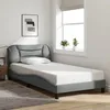 Image de vidaXL Cadre de lit sans matelas Hvar gris clair 100x200 cm tissu 3207751