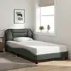 Image de Cadre De Lit Sans Matelas Hvar Gris Foncé 100x200 Cm Tissu Vidaxl