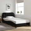 Image de vidaXL Cadre de lit sans matelas Hvar noir 100x200 cm tissu 3207753