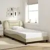 Image de Cadre De Lit Sans Matelas Hvar Crème 100x200 Cm Tissu Vidaxl