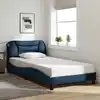 Image de Cadre De Lit Sans Matelas Hvar Bleu 100x200 Cm Tissu Vidaxl