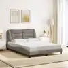 Image de Cadre De Lit Sans Matelas Hvar Taupe 120x200 Cm Tissu Vidaxl
