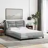 Image de Cadre De Lit Sans Matelas Hvar Gris Clair 140x190 Cm Tissu Vidaxl